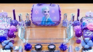 'Purple Frozen Elsa w CLAY★Mixing makeup eyeshadow into SLIME★ASMR★Satisfying Slime Video #007'