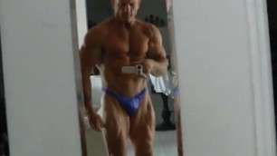 'mature muscle man flexes 3 old man'