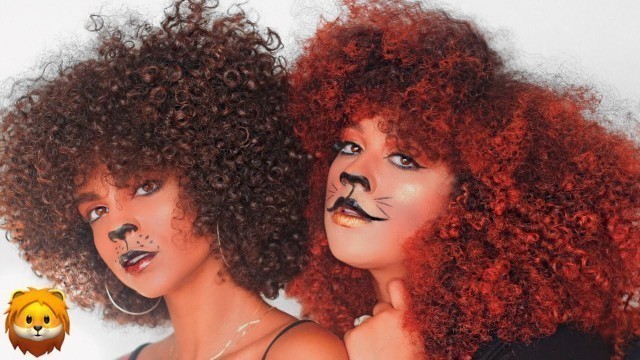 'DIY LION MAKEUP+HAIR TUTORIAL 2018 (Naturally Curly Hair Costumes)'