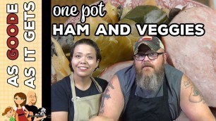 'Crock Pot Ham Steak and Vegetable One Pot Meal'