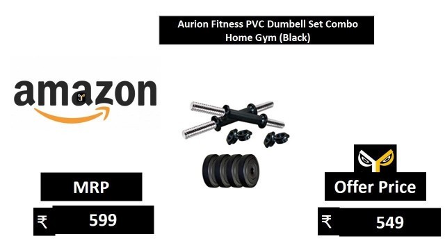 'Aurion Fitness PVC Dumbell Set Combo Home Gym (Black)'
