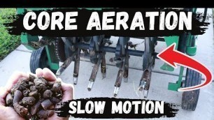 'Core Plug Lawn Aerator in Slow Motion Video'