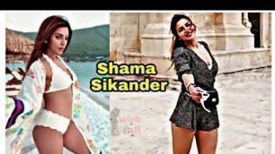 'Shama Sikander Hot Bikini Wardrobe Workout Videos Songs Scenes Movies'