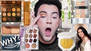 'TESTING NEW OVER HYPED HOLIDAY MAKEUP! Jaclyn hill, Fenty, Colourpop, ETC'