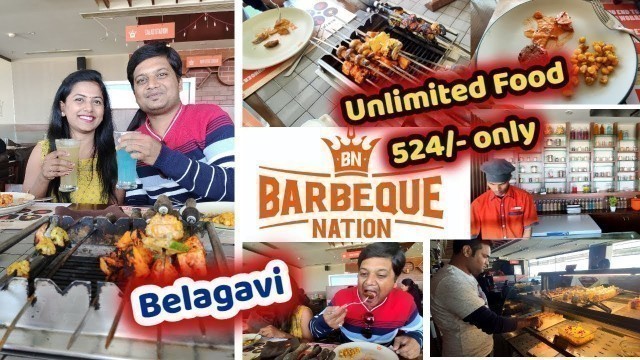 'Barbeque Nation Restuarant in Belagavi Unlimited Veg and Non Food Best buffet Mr and Mrs Vinay'