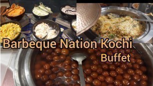 'Barbeque Nation Kochi (unlimited food) | Buffet - Veg @ 600 & Non Veg @630 | Elated Vlogs'