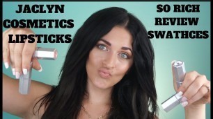 'JACLYN HILL COSMETICS SO RICH LIPSTICK REVIEW/SWATCHES/ FIRST IMPRESSION | JACLYN COSMETICS NUDES'