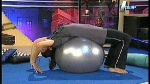 'Sadaf Fitness babe Bridge Pose WOW A-Plus TV Channel'