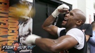 'Floyd Mayweather vs. Manny Pacquiao full video- Mayweather\'s FULL MEDIA WORKOUT'