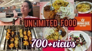 'Barbeque Nation Lucknow  UNLIMITED khana hi khana in just ₹599 || Gomtinagar|| vlog#18|| zeba yasmin'