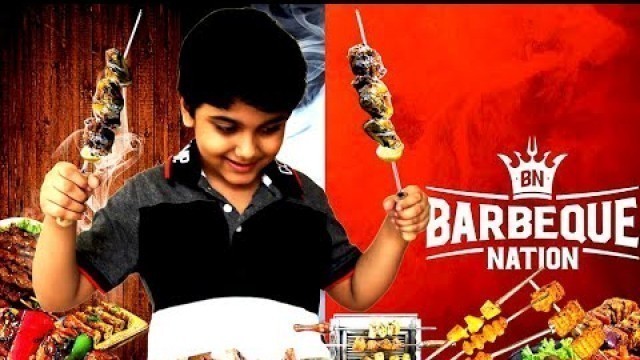 'Kid vloger at Barbeque Nation | Trivandrum | Unlimited Food Buffet Review'