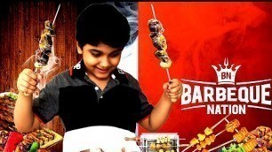 'Kid vloger at Barbeque Nation | Trivandrum | Unlimited Food Buffet Review'