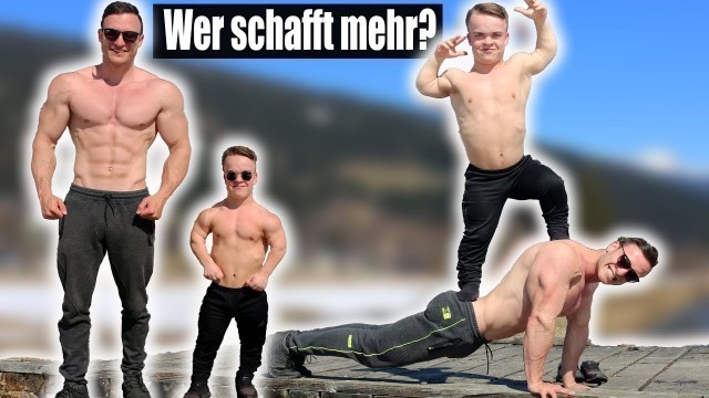 'Sascha Huber VS. Kleinwüchsiger Zuschauer | Liegestütz Challenge Extrem'