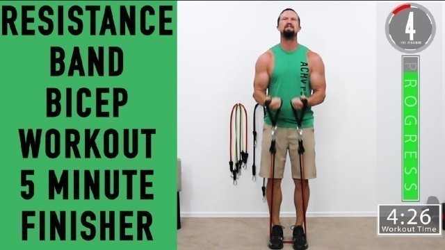 'Resistance Band Biceps Workout - 5 Minute Finisher'