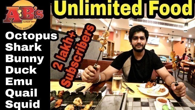 'Unlimited Food @ Absolute Barbeque after lockdown | Eating Octopus Shark Bunny Duck Quail Emu Squid'