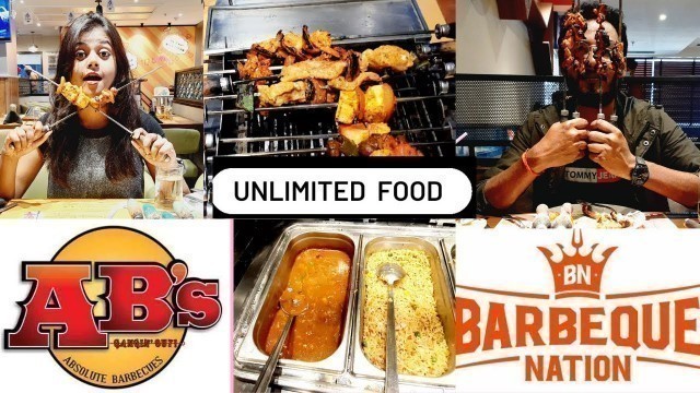'Barbeque Nation vs. Absolute Barbecues | Veg and Non-veg buffet | Unlimited food #unlimitedfood'