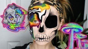 'Psychedelic Skull Halloween Makeup Tutorial 