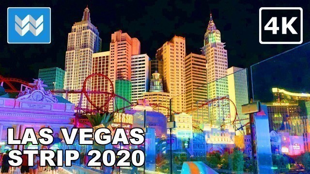 'Las Vegas Strip at Night - 2020 Virtual Walking Tour - Treadmill Workout Video