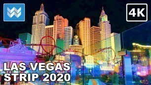'Las Vegas Strip at Night - 2020 Virtual Walking Tour - Treadmill Workout Video 