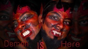 'HALLOWEEN MAKEUP TUTORIAL EASY || DEMON MAKEUP TUTORIAL'