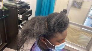 'Heat damage hair cut'