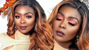'GRWM: Fall Glam for Deep Dark Skin| Using Jackie Aina Collabs'