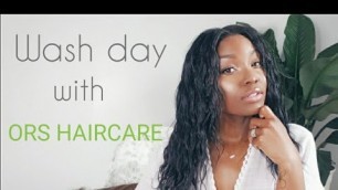 'WASH DAY with ORS Haircare| Relaxed hair| April Sunny'