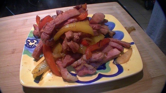 'Ham Steak Fajitas Easy and Yum Yum Taco !'