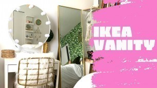 'Ikea Makeup Vanity: Ikea Micke Desk and Ikea Vennesla Mirror'