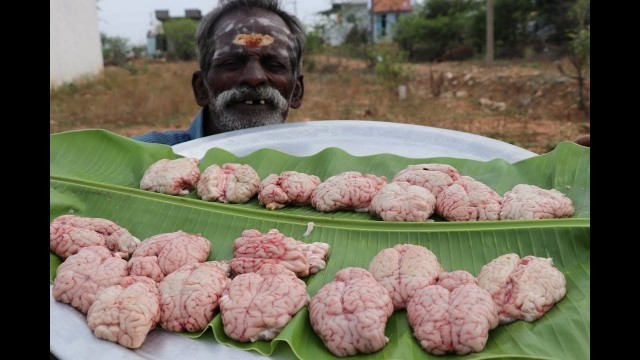 'Mutton BRAIN Fry Prepared my DADDY / Village food factory'