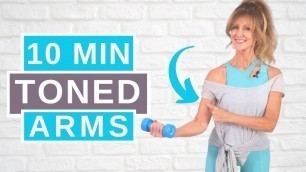 '10 Minute DUMBBELL ARM WORKOUT For Women Over 50!'