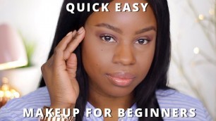 'REALISTIC QUICK & EASY MAKEUP FOR BEGINNERS | NO FOUNDATION (2 versions) | DARK SKIN'