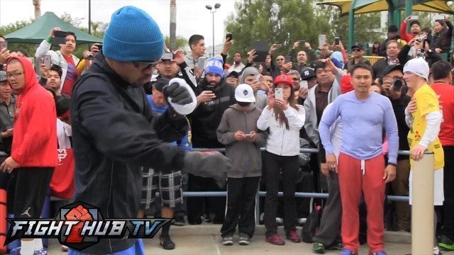 'Manny Pacquiao 4/2515 FULL MORNING WORKOUT VIDEO- 7 Days- Mayweather vs. Pacquiao'