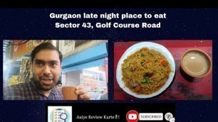 'Gurgaon best Late night food | Night Street Food | Sector 43, Golf Course Road | Delhi NCR'