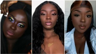 'LINDOS TUTORIAIS DE MAQUIAGEM PARA PELE NEGRA - MAKE DE GRINGA 2020❤DARK SKIN MAKEUP 