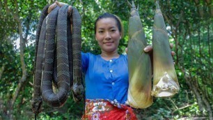 'Awesome Cooking Snake Soup with Bamboo Shoot Recipe​ | Eating Snake Soup So Delicious'