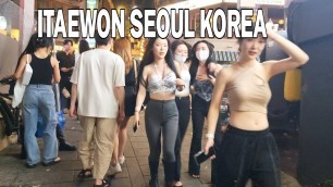 '[4K] Seoul itaewon night walk-Itaewon hot  club bar cafe  food street saturday night seoul korea'