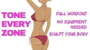 'EXERCISE VIDEO FOR WOMEN TOTAL BODY TONE UP - no equipment needed  home fitness workout routine'