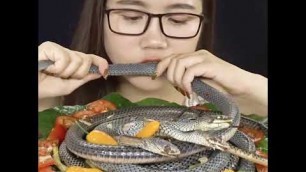 'Chinese girl eating snake amazing video'