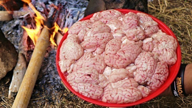 '10 GOAT BRAIN FRY RECIPE || RANGERS COOKING BRAINS || HYDERABADI BEST BHEJA FRY'