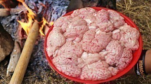 '10 GOAT BRAIN FRY RECIPE || RANGERS COOKING BRAINS || HYDERABADI BEST BHEJA FRY'