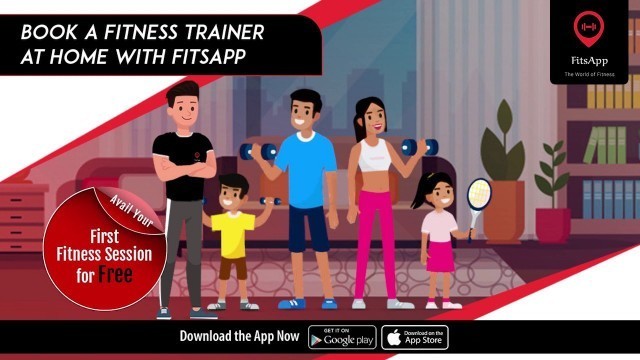 'Book Your First Fitness Session at Home for Free with FitsApp | Download the App Now'