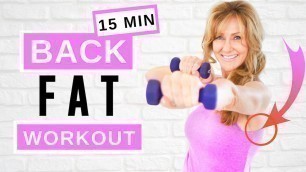 '15 Minute Back Workout With Dumbbells For Women Over 50 | Lose Back Fat!'