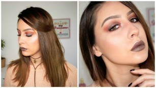 'Fall Glam Burgundy/Duochrome Eyes & Brown Lips ♡ Shaaanxo Palette makeup tutorial'