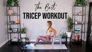 'Best Tricep Exercises for Women | Triceps Workout using Dumbbells + Chair'