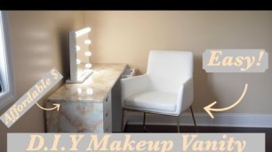 'DIY Makeup Vanity Desk| Affordable| IKEA Dupe'