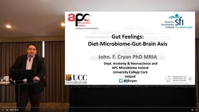 'Eat2BeNICE / New Brain Nutrition 2019 / \"Gut Feelings: Diet-Microbiome-Gut-Brain Axis\" (John Cryan)'