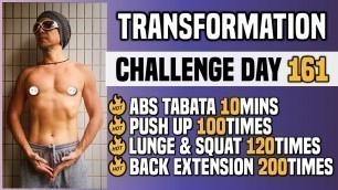 'Abs Tabata, Push-up, Lunge, Back Extension. At Home No Gym Exercise. Fitness Record.【2020/09/27】'