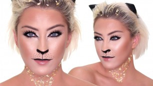 'SEXY GOLD LION LAST MINUTE HALLOWEEN MAKEUP | Glamnanne'