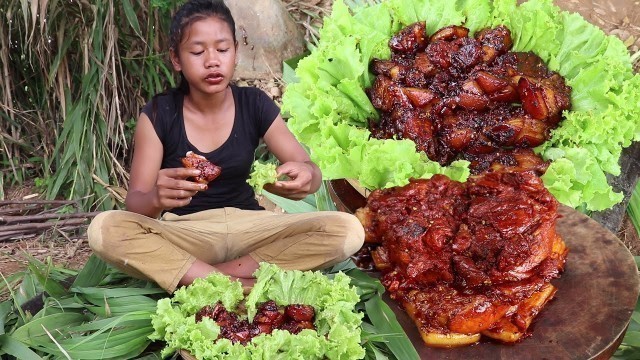 'Yummy cook Pork tasty with salad for food - Pork curry spicy for eating delicious'